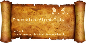 Modrovich Virgília névjegykártya